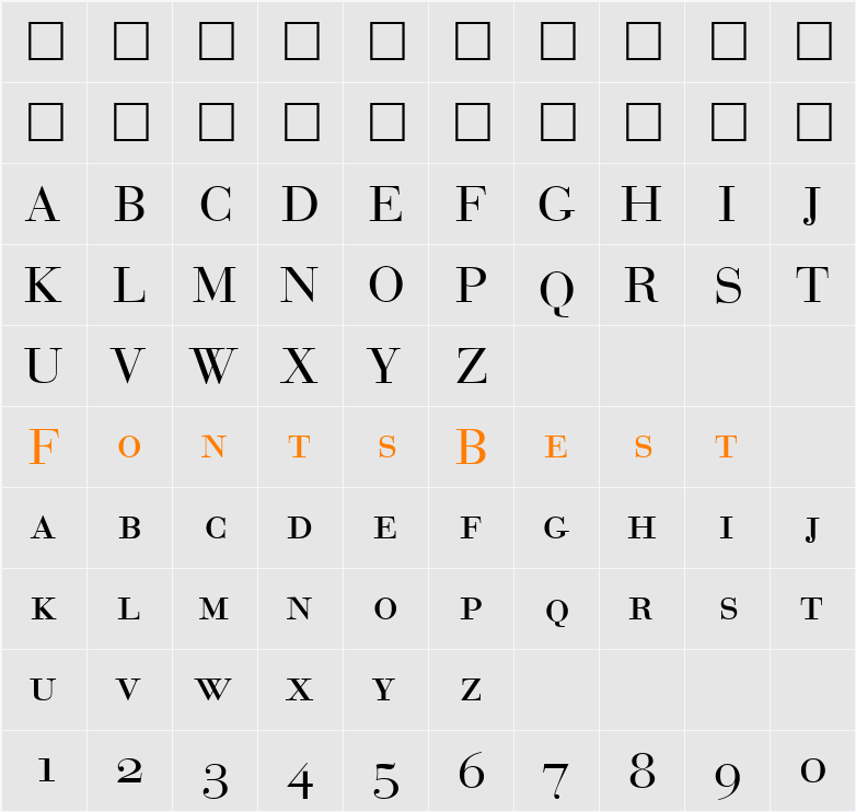 BodoniSmc Character Map