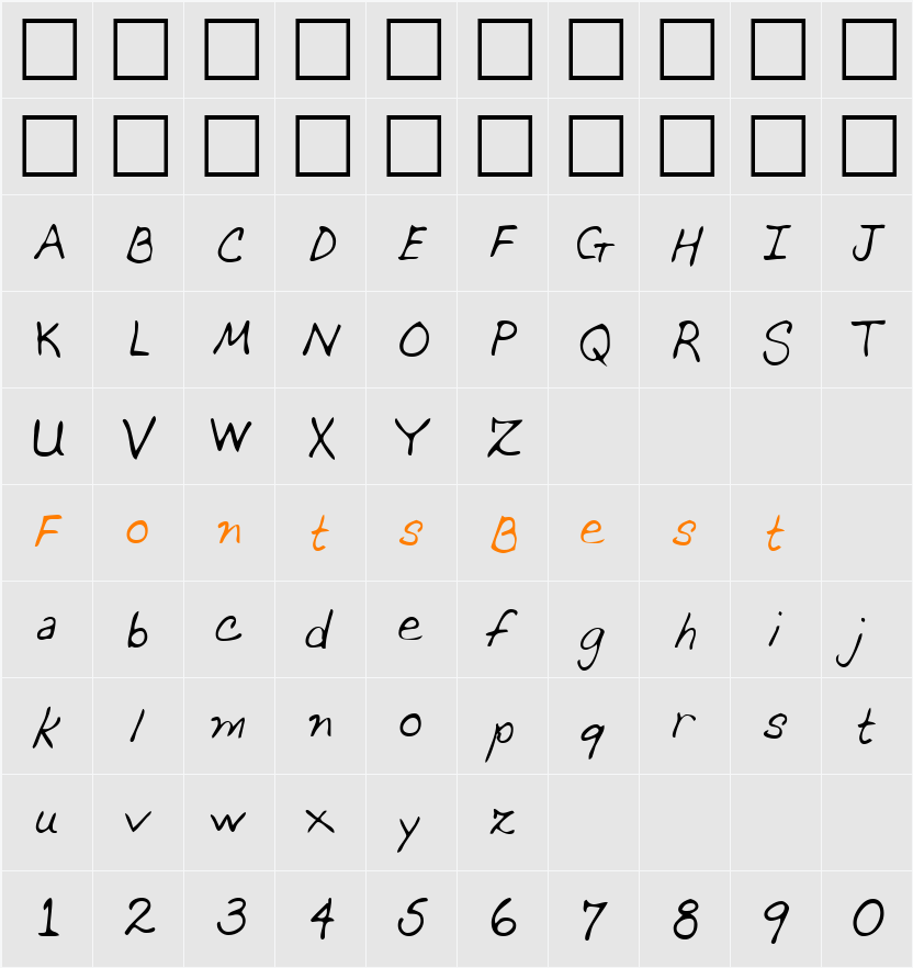 LEHN069 Character Map