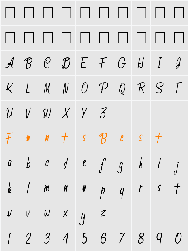 SelfImage69 Character Map