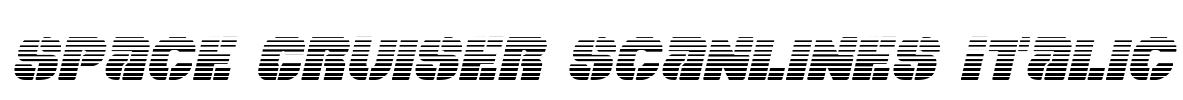 Space Cruiser Scanlines Italic Font Image