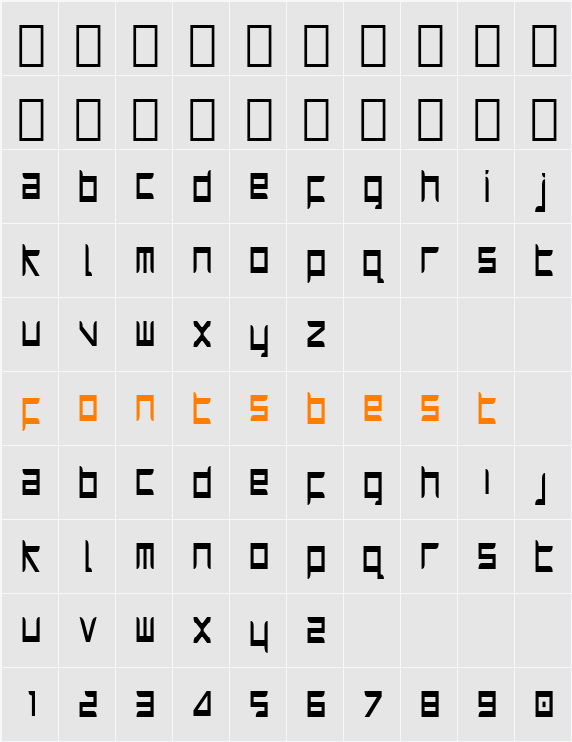 Harrier Condensed Character Map