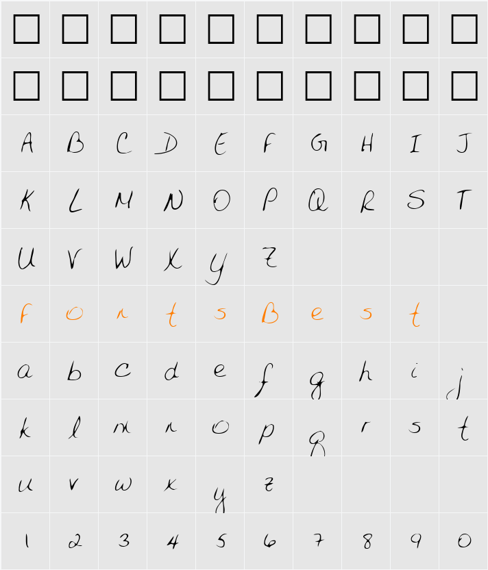 LEHN141 Character Map