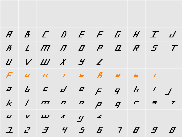 Blue July ExtraBold Character Map