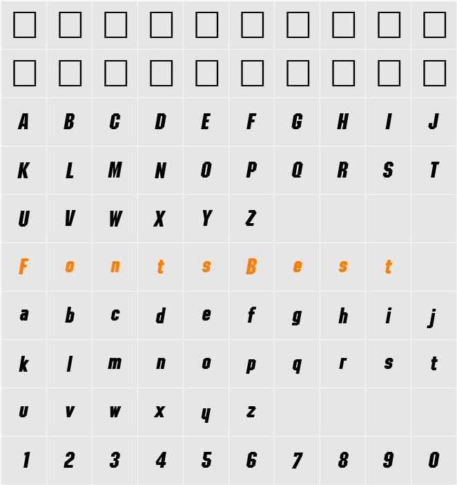 PSL-Samson Character Map