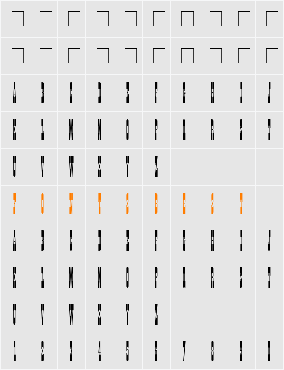 Tumbleweed SSi Character Map