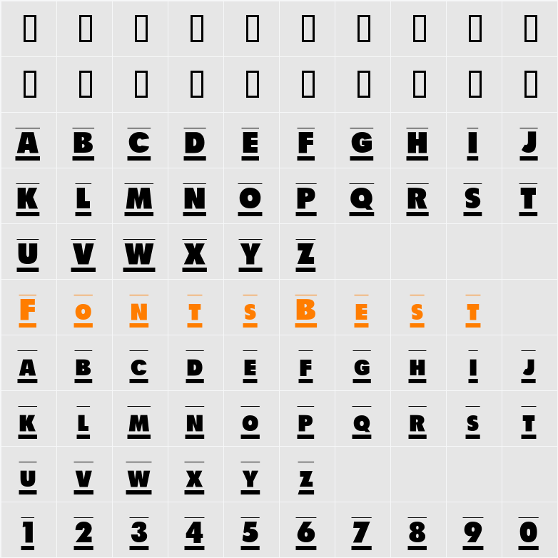Shadow Tag Character Map