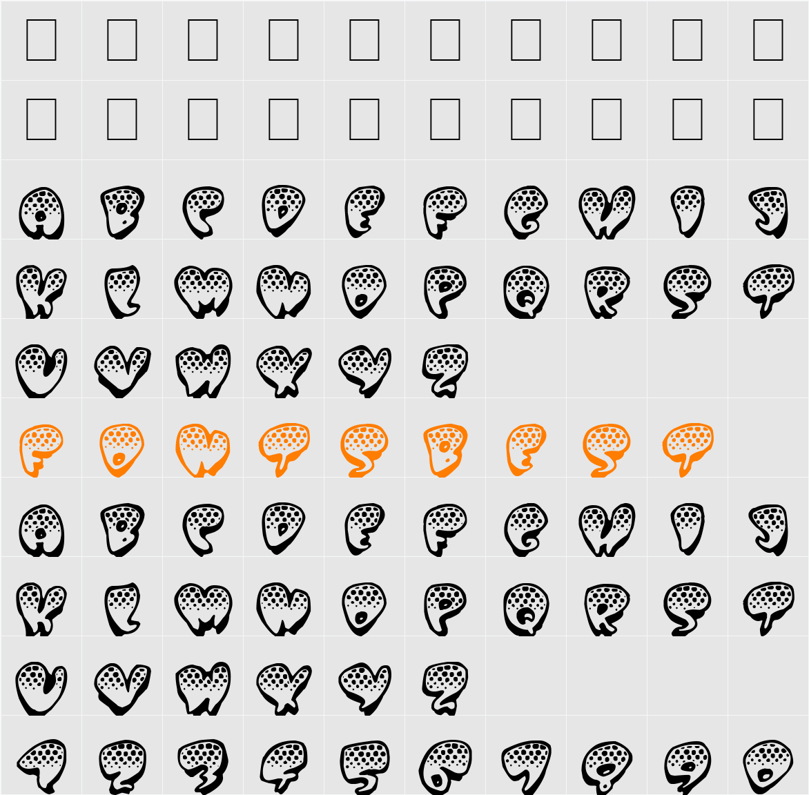 Poppydot Character Map