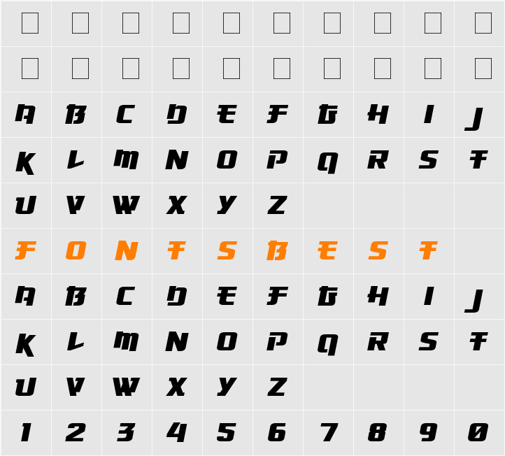 Osaka-Sans Serif Character Map
