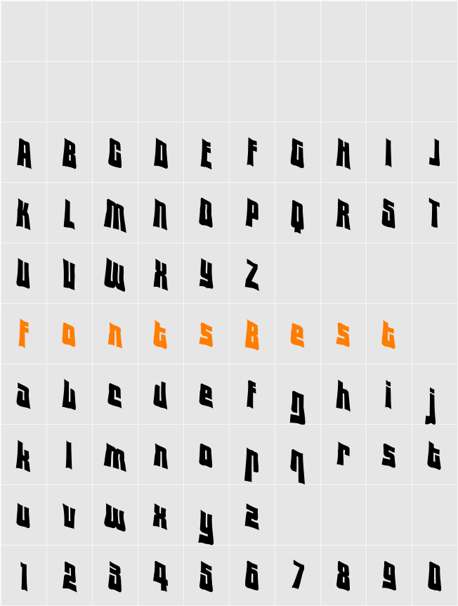 VTC Lo-Down Character Map