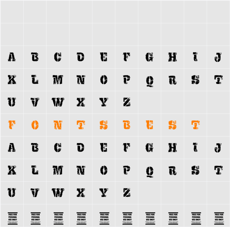 VTKS EXAME Character Map