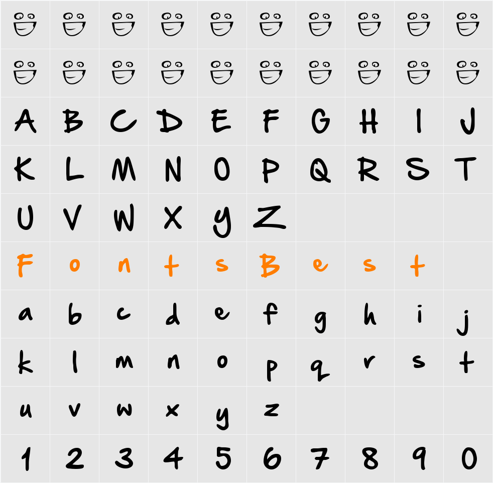 Hand Of Sean (Demo) Character Map