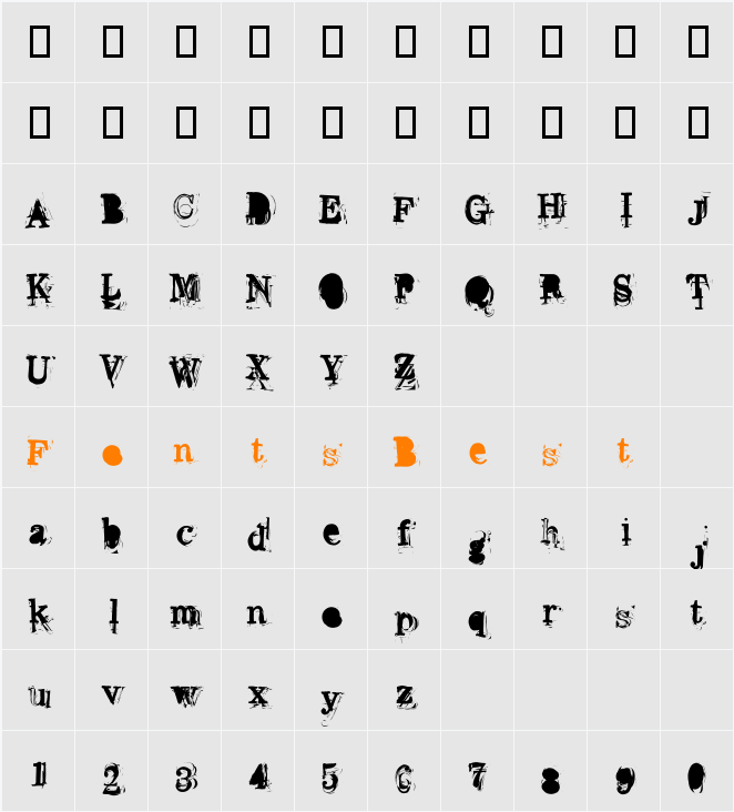 Overwork Character Map