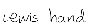 Lewis hand Font Image