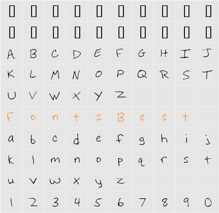 Hoffmanhand Character Map