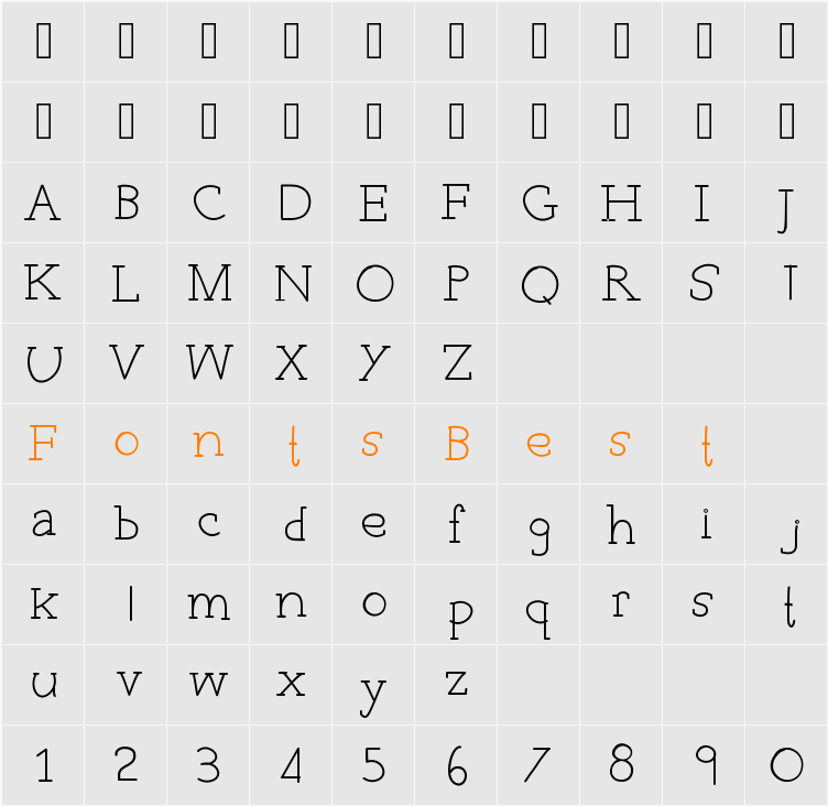 EverydayTypo Character Map