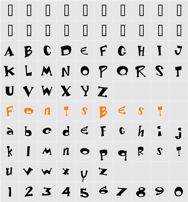 Keyster Character Map