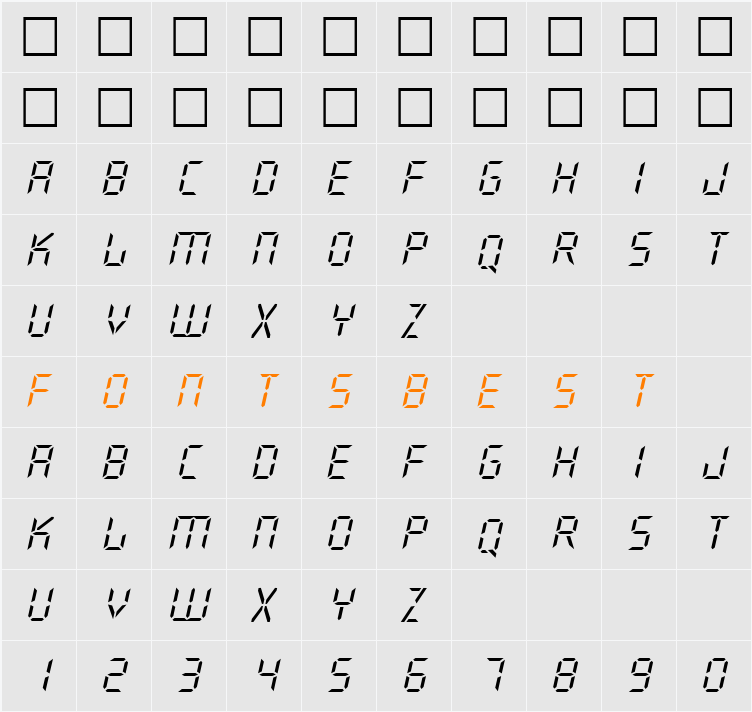 QuartzL Character Map