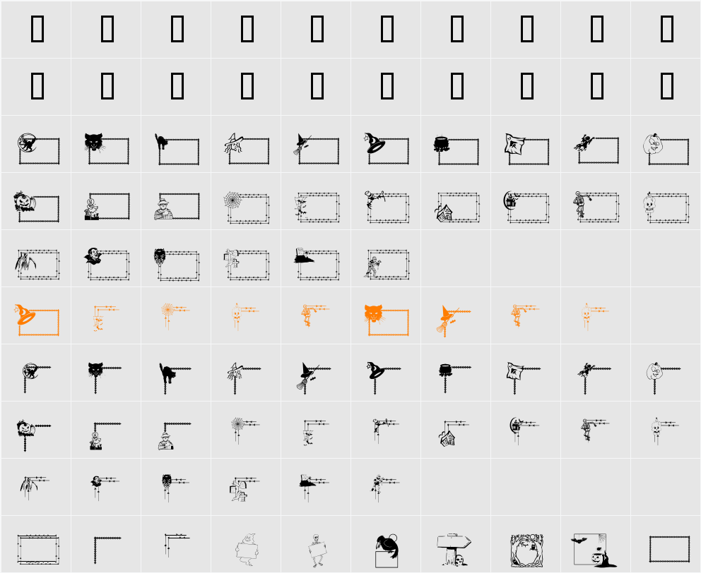 LCR Frightful Frames  Character Map