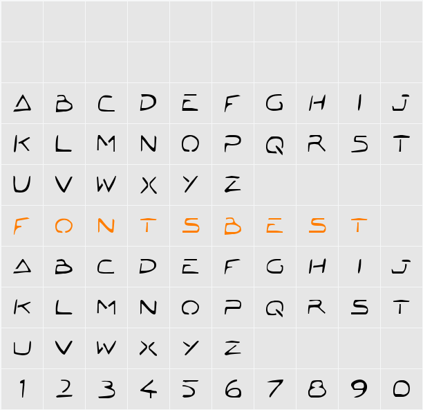 Jetta Tech Condensed Character Map