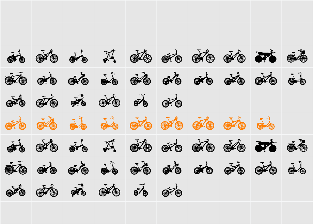 bicycle tfb Character Map