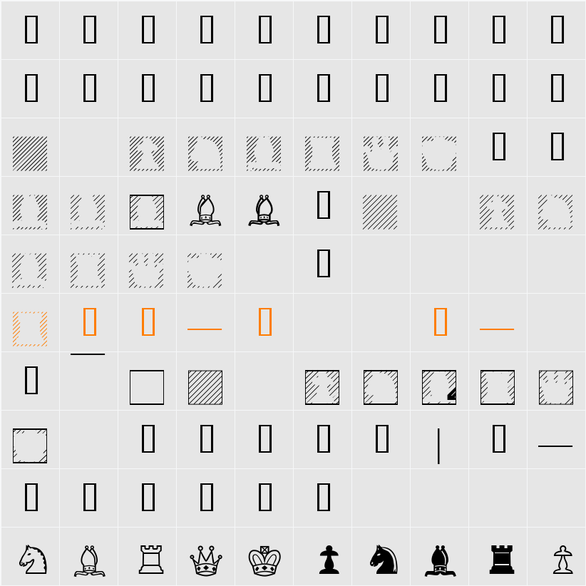 XBobsStandardChess Character Map