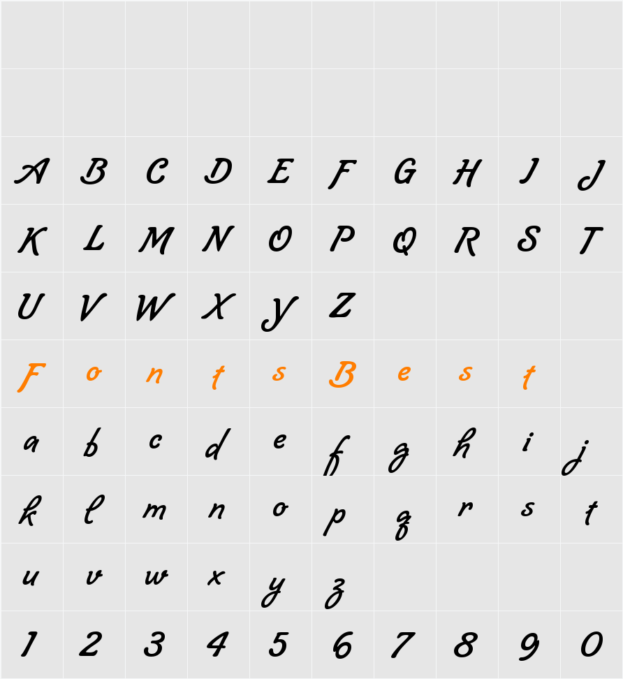 Lombriz Character Map