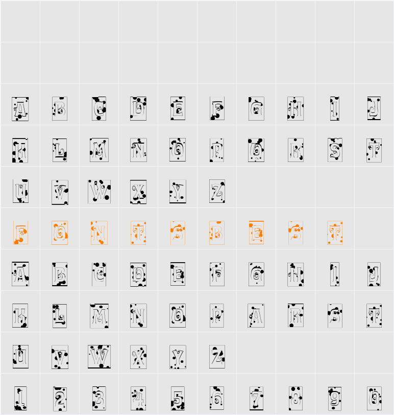 a_LuggerCmInkBl Character Map