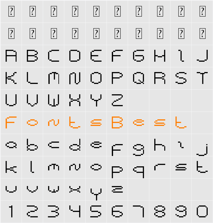 Pixel Case Character Map