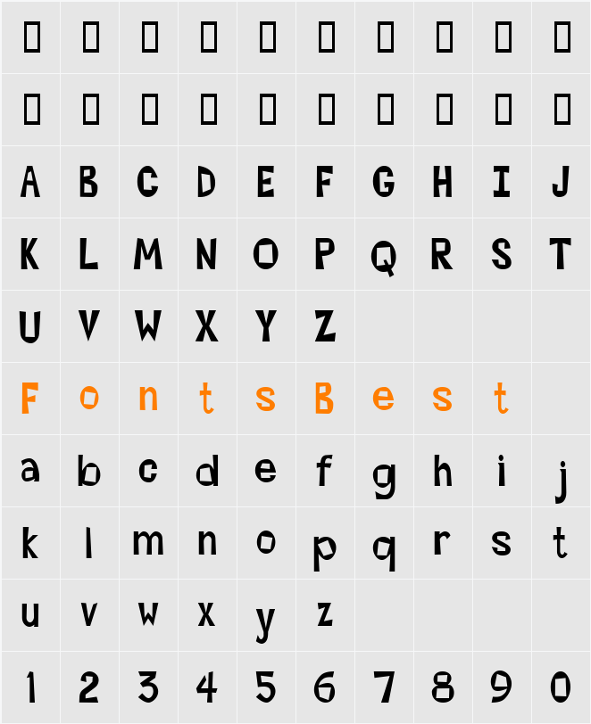 Magoo-Condensed Character Map