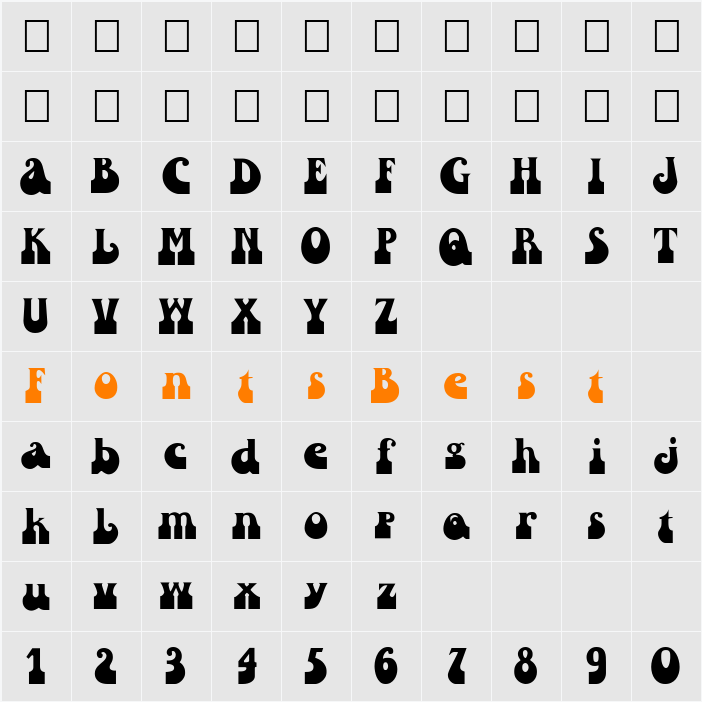 FZ JAZZY 16 Character Map