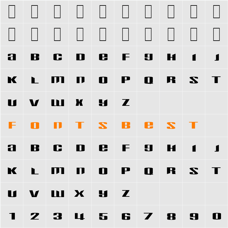 Phatboy Character Map