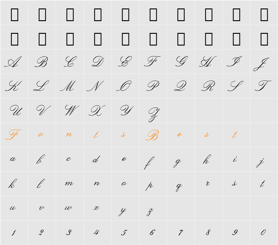 553-CAI978 Character Map
