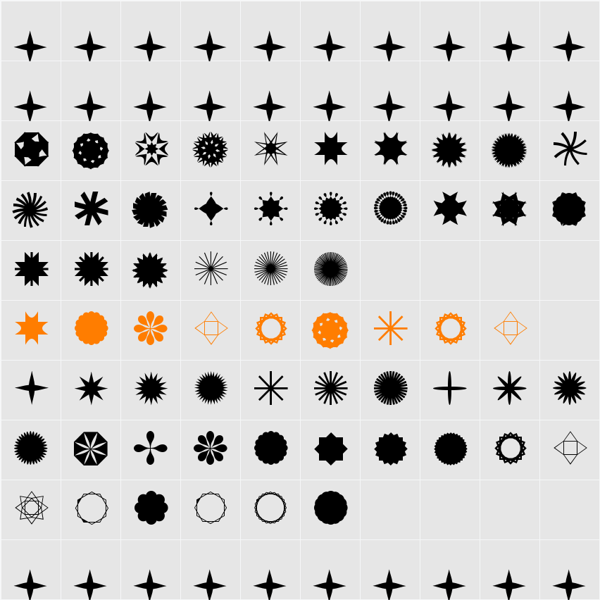Star Time JL Character Map