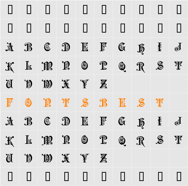 Preciosa Character Map
