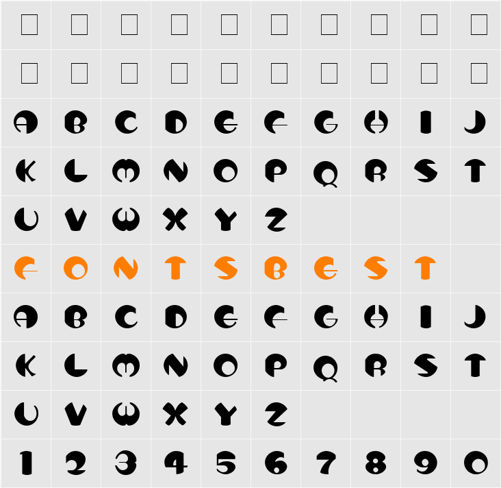 Toto Character Map