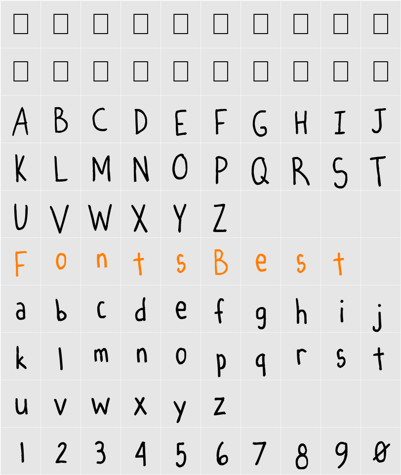 Spindly Legs Character Map