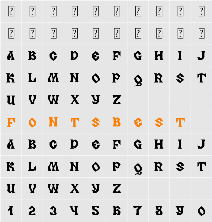 MB Slavonic Minsk Character Map