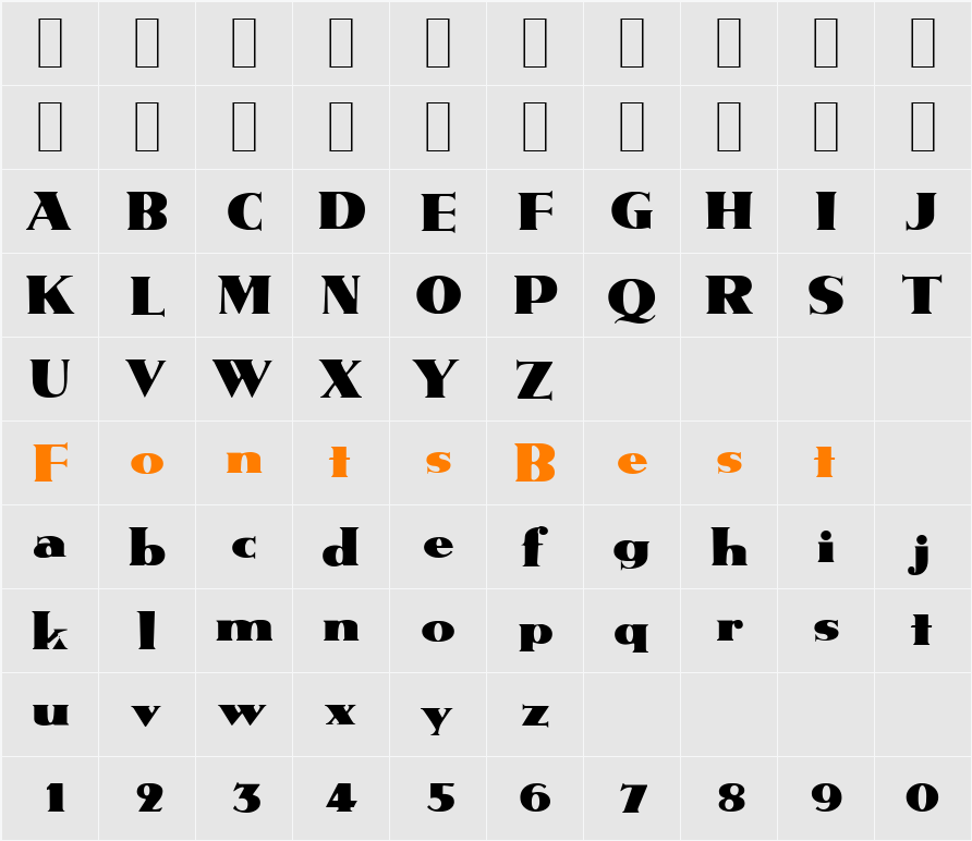 M691-Deco Character Map