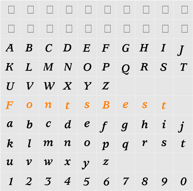 Exposition SSi Character Map