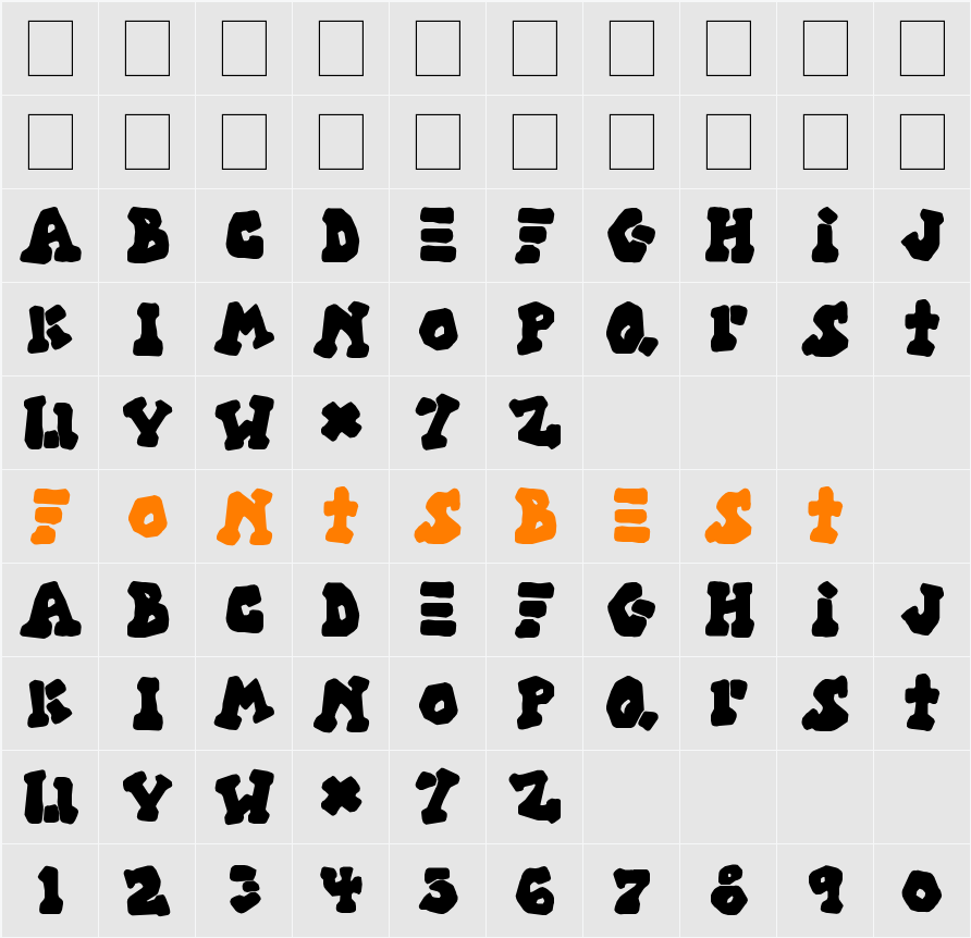 SBC Aztec Character Map