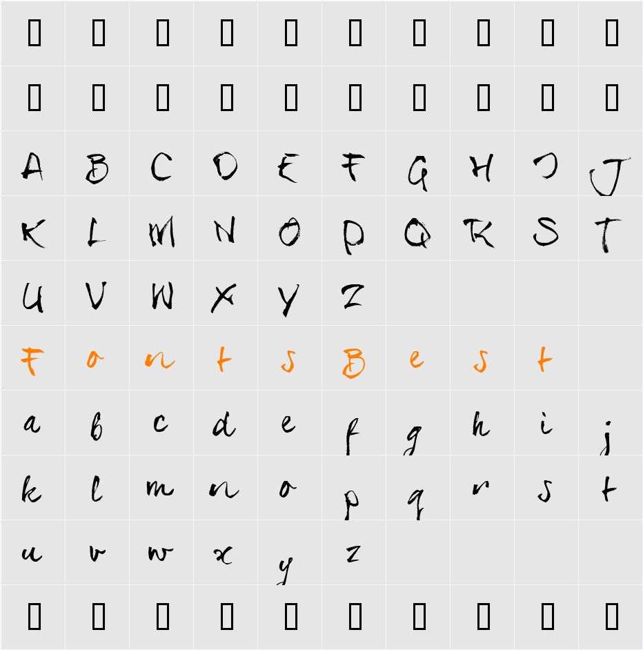serialSue_TRIAL Character Map
