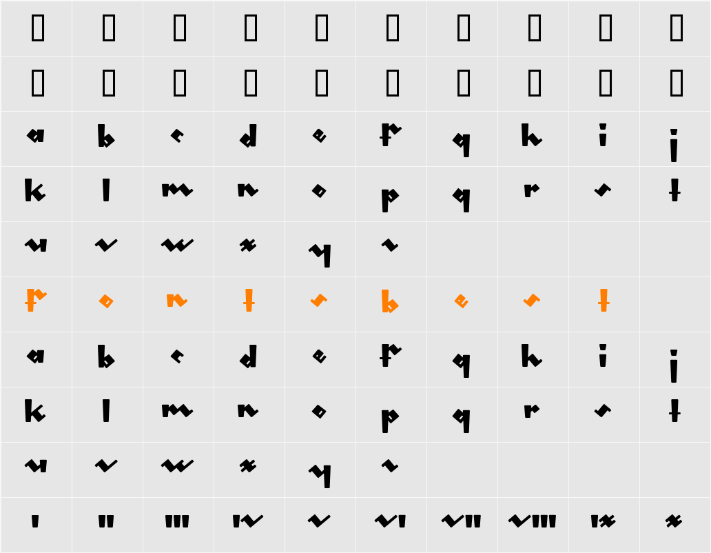 gleeburger Character Map