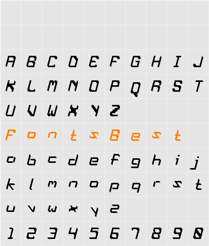 Oblaque Oblique Character Map