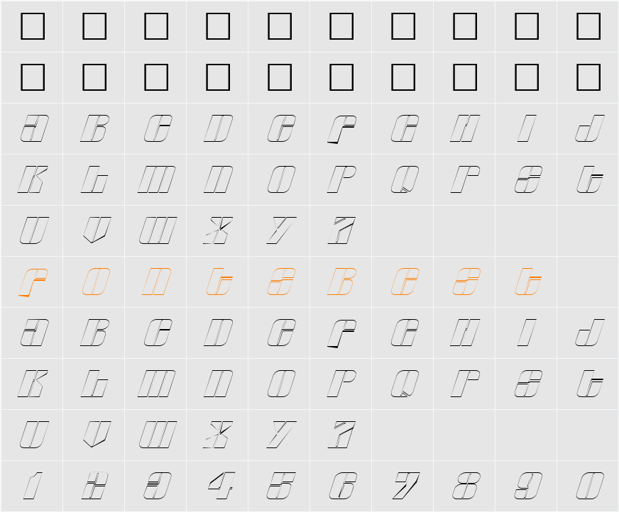 Glyphic Character Map
