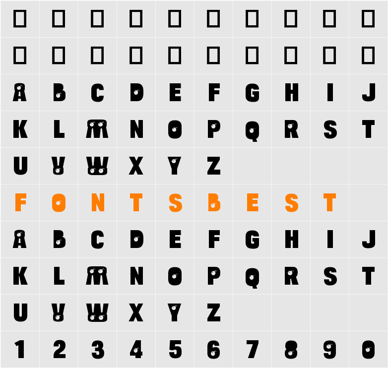 Bulltoad Bomb Character Map