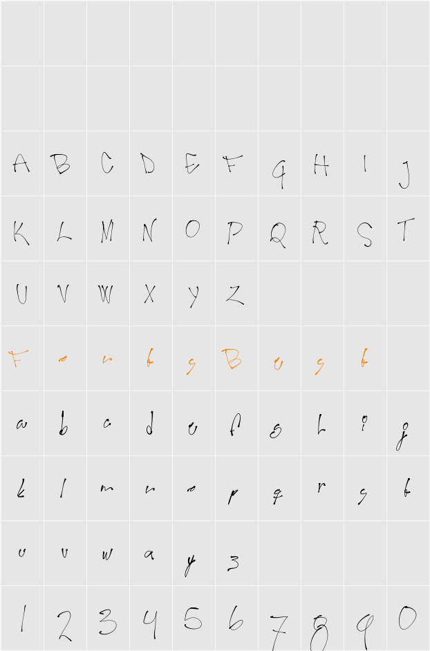 Second Lyrics Character Map