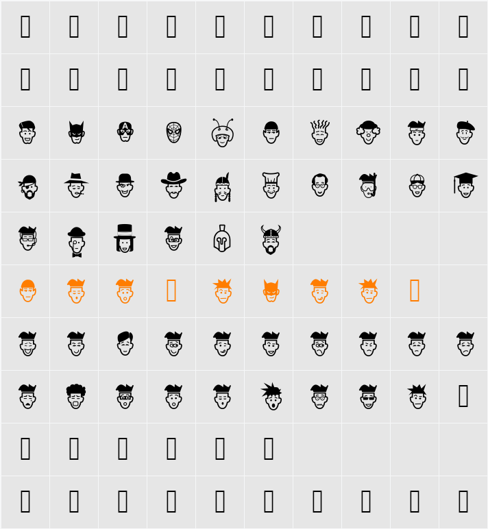 IdeasAndAppsFaces Character Map