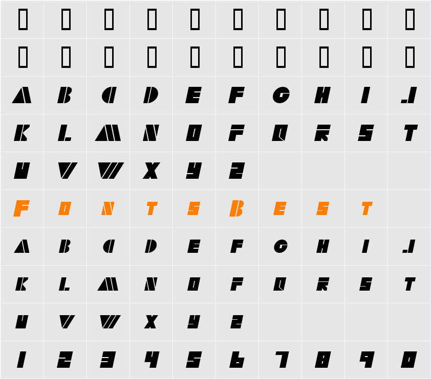 RialtoSCapsSSK Character Map