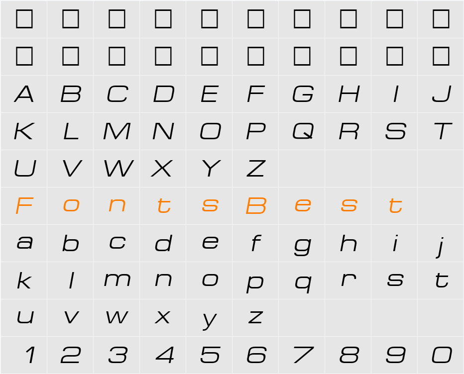 Europe_Ext Character Map