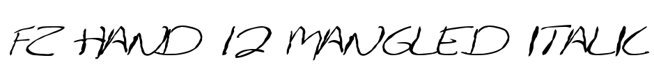 FZ HAND 12 MANGLED ITALIC Font Image